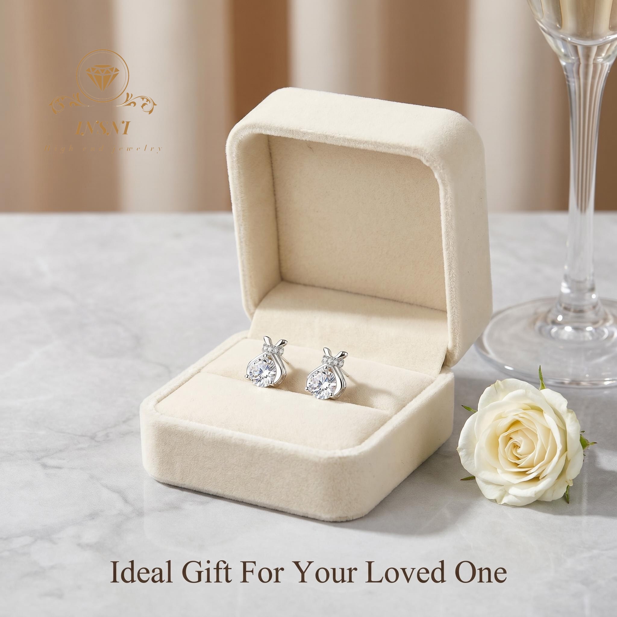 S925 Perak Moissanite Bow Luck - Luxury Bags Affordable ulasan dan harga