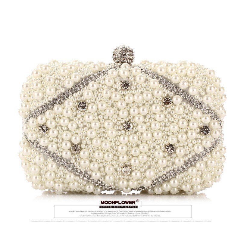 Tas Clutch Malam Mewah Berhias - Luxury Bags White ulasan dan harga