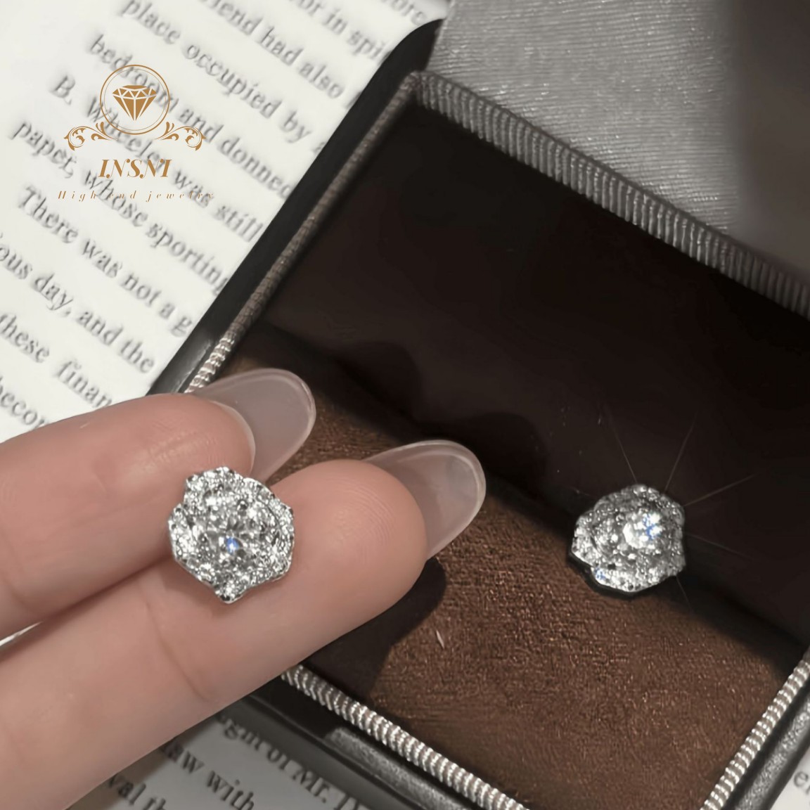 Anting-anting Stud Moissanite  - Luxury Bags Affordable ulasan dan harga