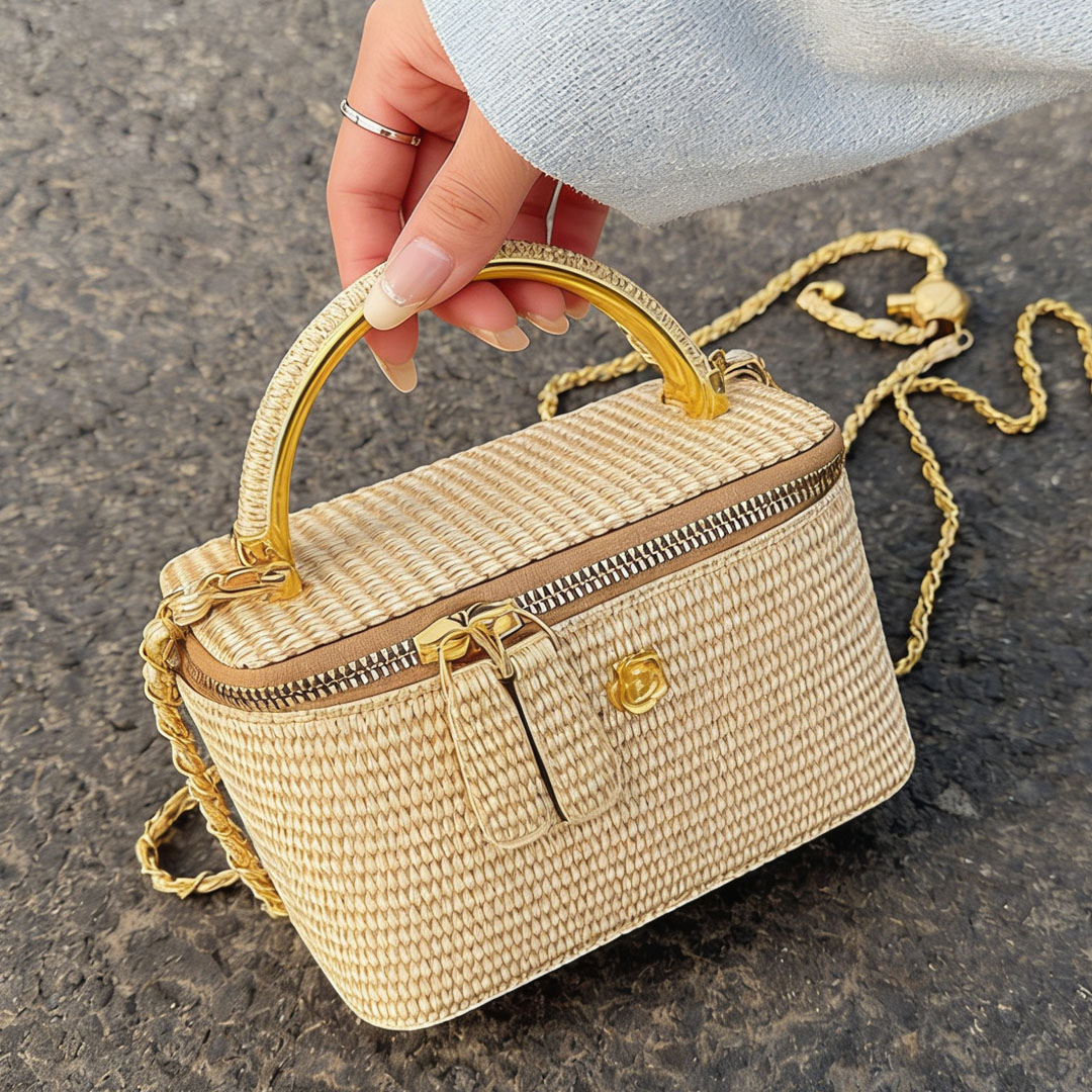 Tas kotak anyaman motif baru 2 - Luxury Bags White ulasan dan harga